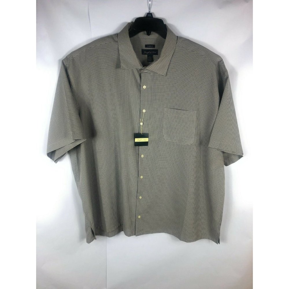 Joseph Feiss Men's 3X Multicolor Button Up Short Sleeve Modal Polyester ShirtA13